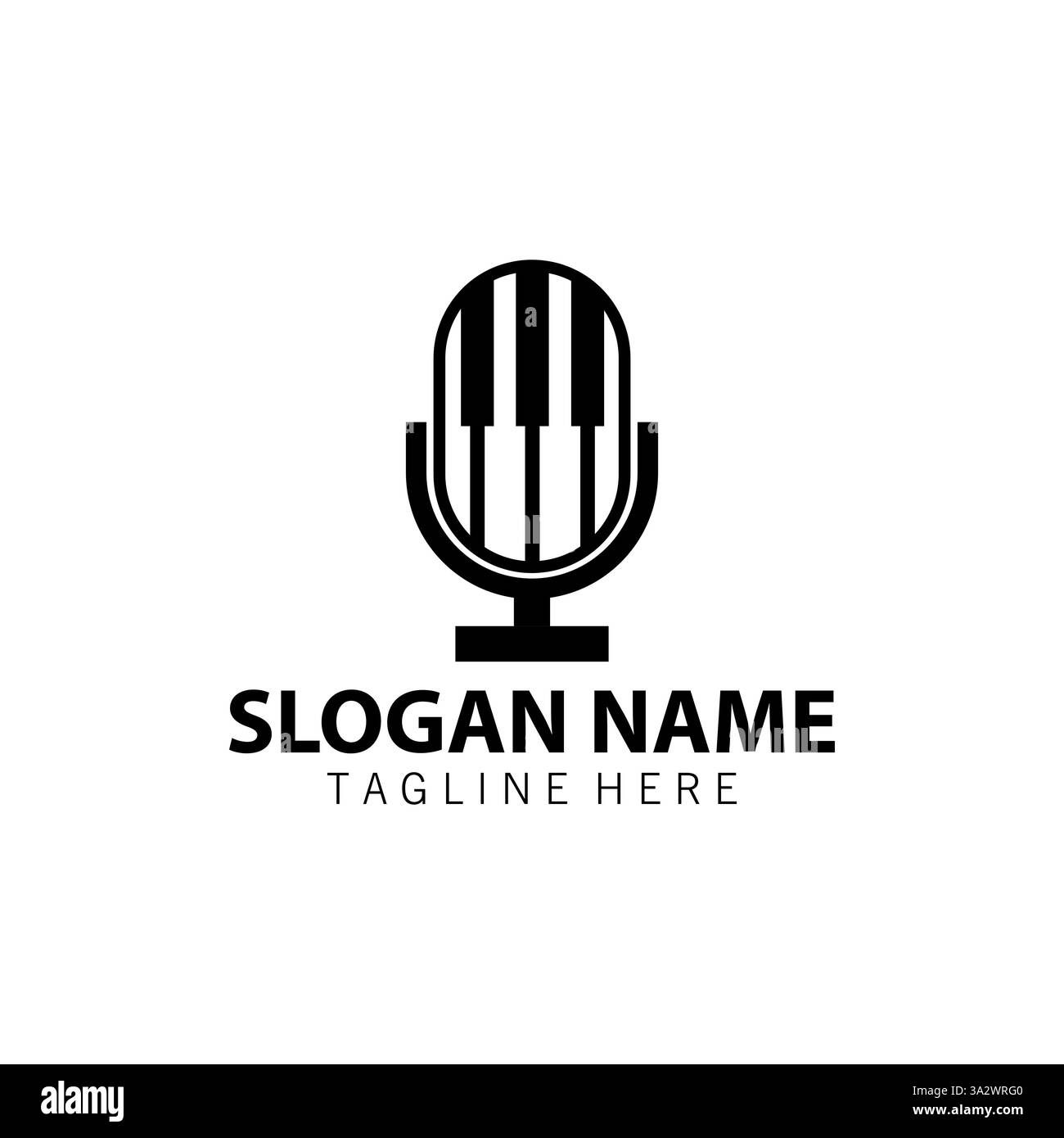 vecteur de conception de logo de podcasts de piano Illustration de Vecteur