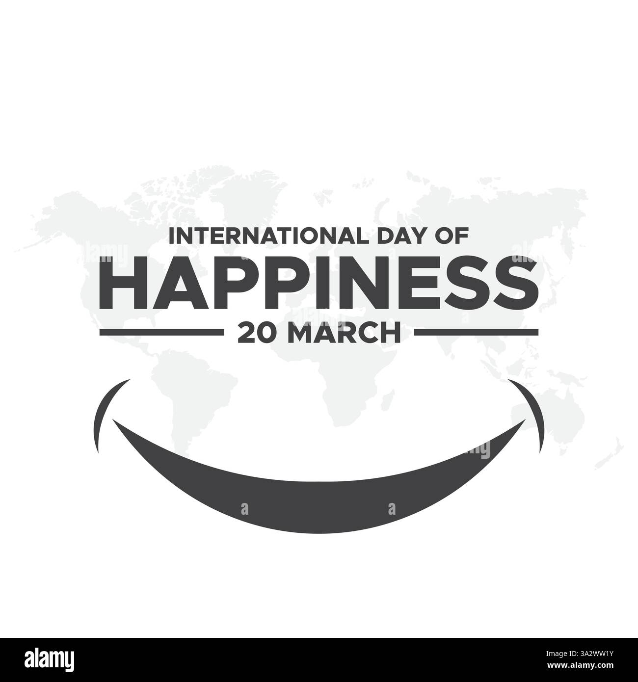 Journée internationale du bonheur, célébration de la Journée mondiale du bonheur illustration avec visage souriant expression jaune pour bannière Web Illustration de Vecteur