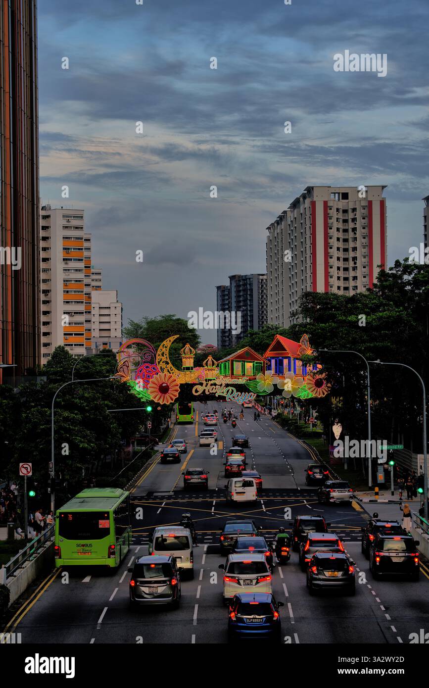 Geylang serai s'allume pour le Hari Raya 2025. Banque D'Images