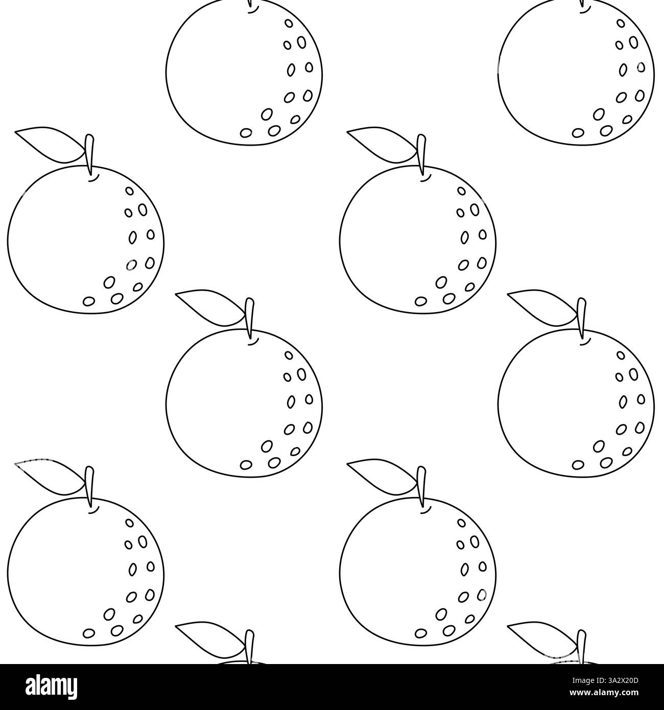 Dessin au trait simple d'oranges sur un fond blanc adapté aux activités de coloration Illustration de Vecteur