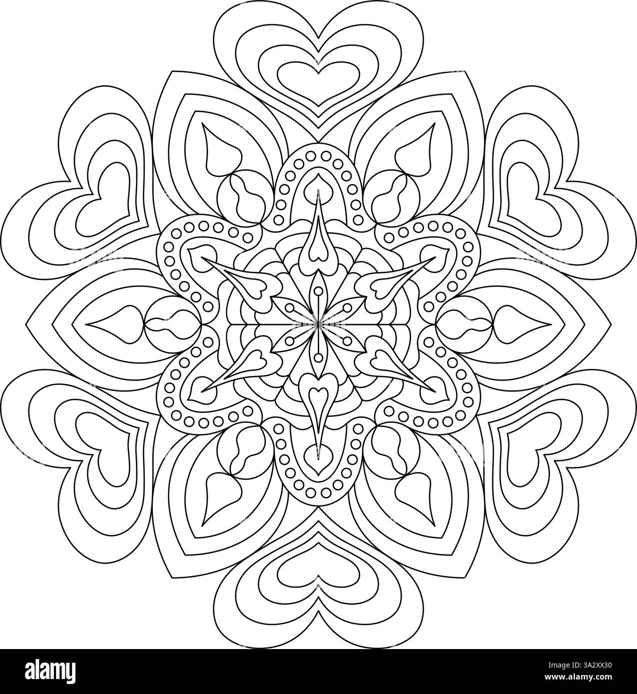 Design Mandala en forme de coeur - motif pour la décoration d'intérieur Illustration de Vecteur
