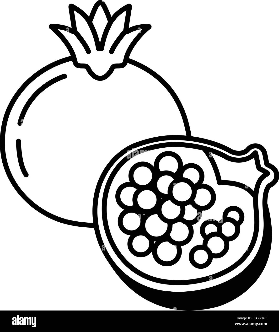 Gros plan d'un fruit avec une tige verte Illustration de Vecteur