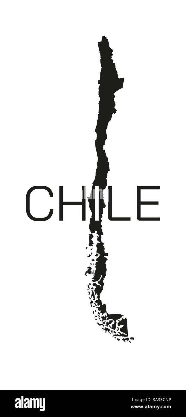 Carte abstraite du pays sud-américain du Chili Banque D'Images