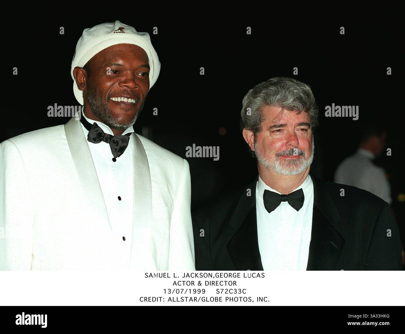 13 juillet 1999 - Scarborough, North Yorkshire, Angleterre - SAMUEL L. JACKSON,GEORGE LUCAS. ACTOR & DIRECTOR.13/07/1999.S72C33C.CREDIT :(image crédit : © Globe photos/ZUMAPRESS.com) Banque D'Images