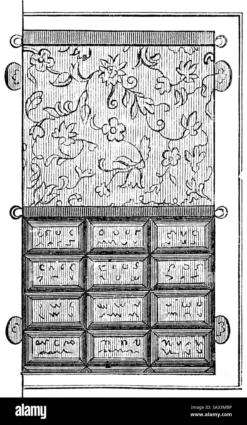 Pectoral d'Aaron, bijoux de grands prêtres juifs, or et pierres précieuses, ornementation florale, 2ème Livre de Moïse, Bible, illustrati historique Banque D'Images