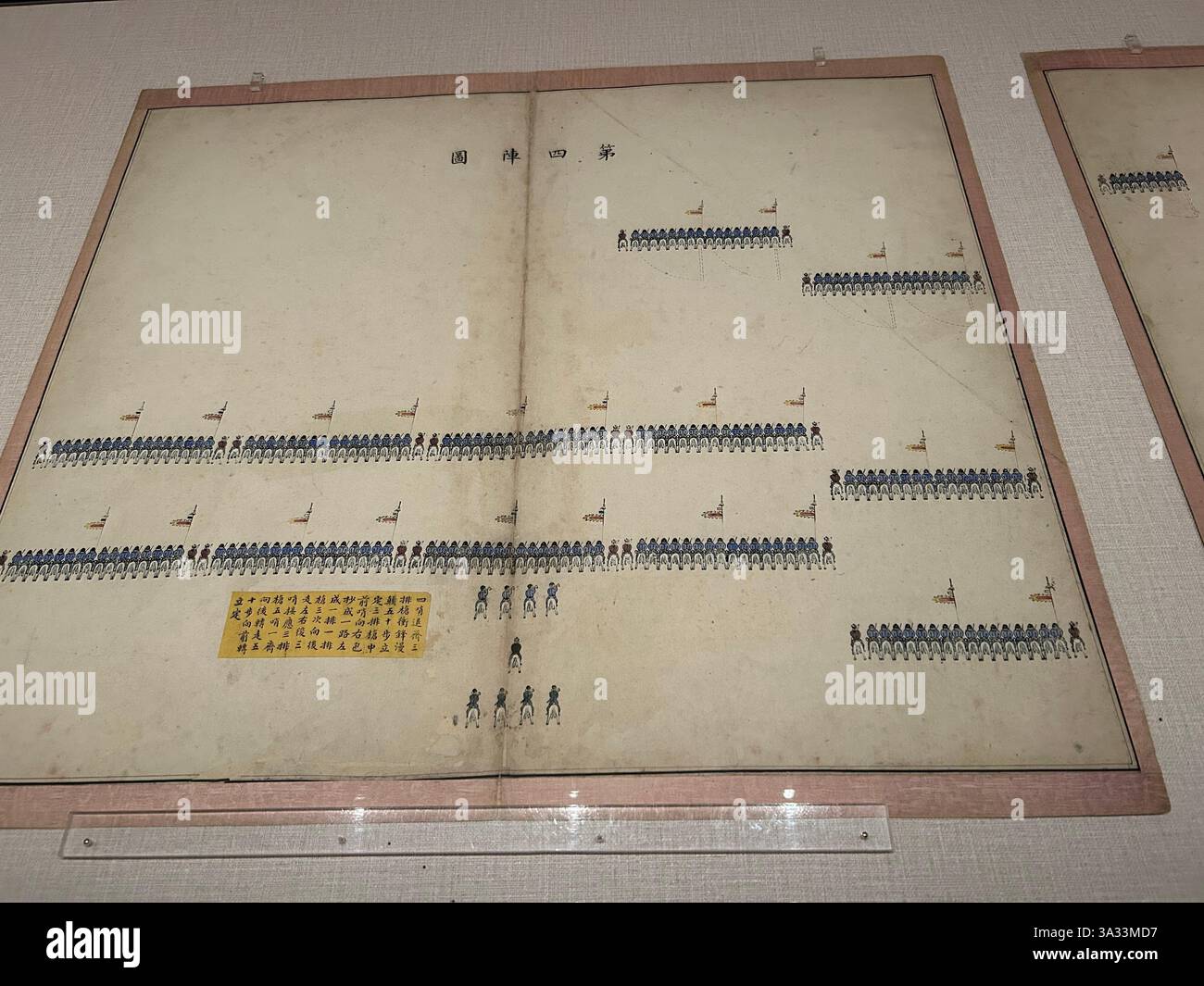 Taipei, Taiwan, gros plan, objets anciens, Collection d'art chinois ancien, exposé, Musée national, Collection d'art asiatique dessin militaire Banque D'Images