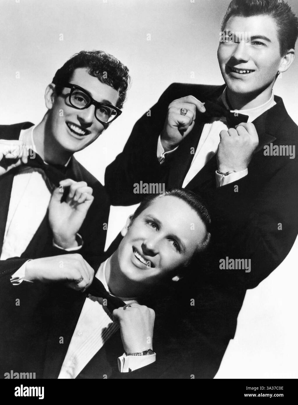 21 mars 2006 - Buddy Holly & the Crickets, Buddy Holly, Jerry Allison, Joe Maudlin (bas), vers le milieu des années 1950 (crédit image : © Glasshouse/ZUMA Wire) Banque D'Images