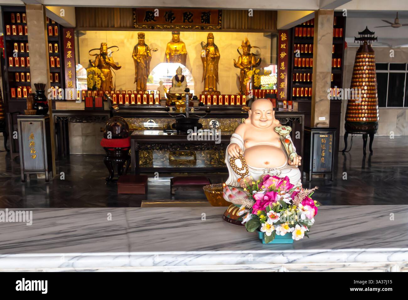 Temple Xiang Lin si, ou temple chinois de Bouddha riant, Jalan Tokong, Malacca City Banque D'Images