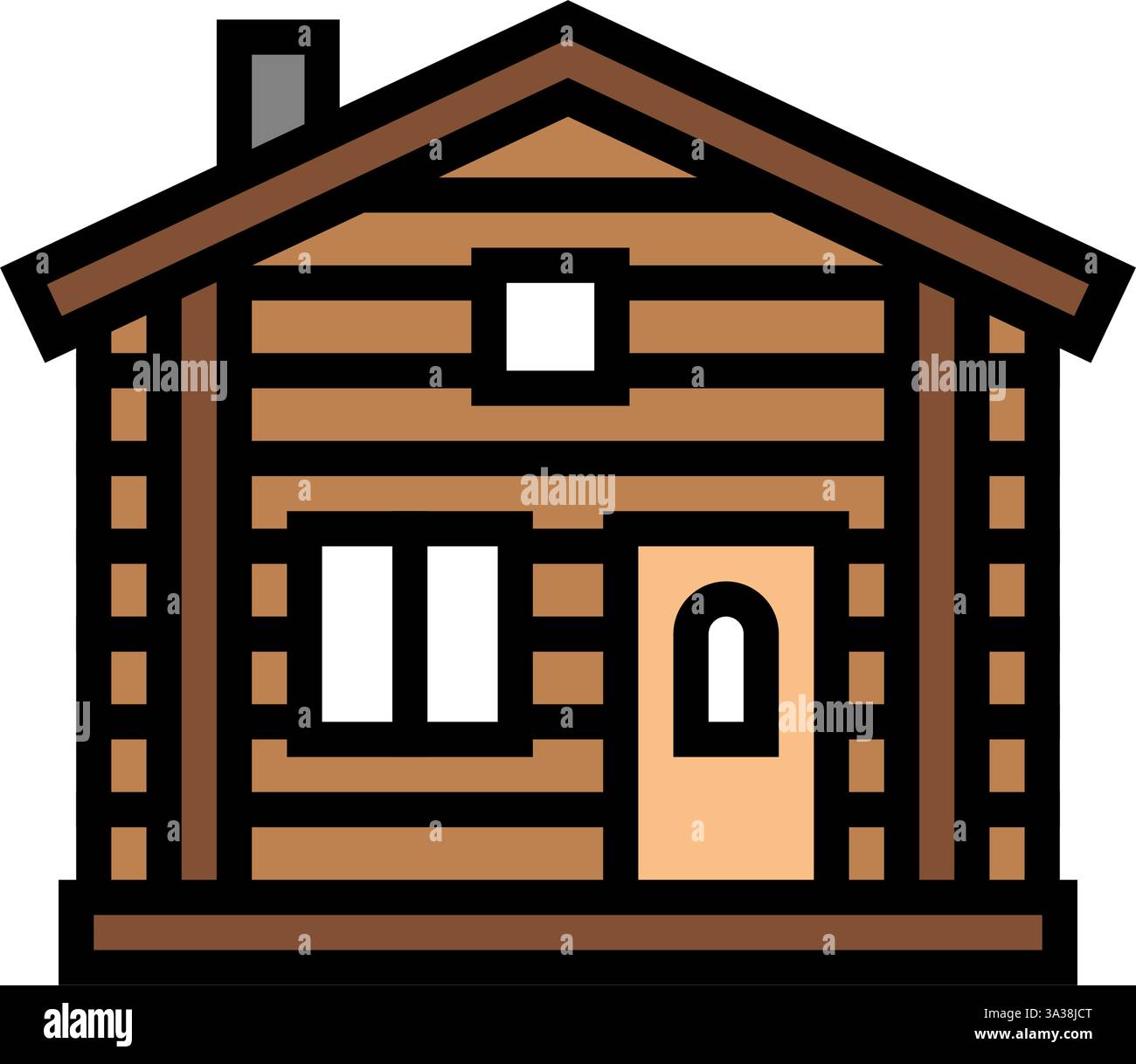 illustration vectorielle d'icône de couleur rouge de cabine de log Illustration de Vecteur
