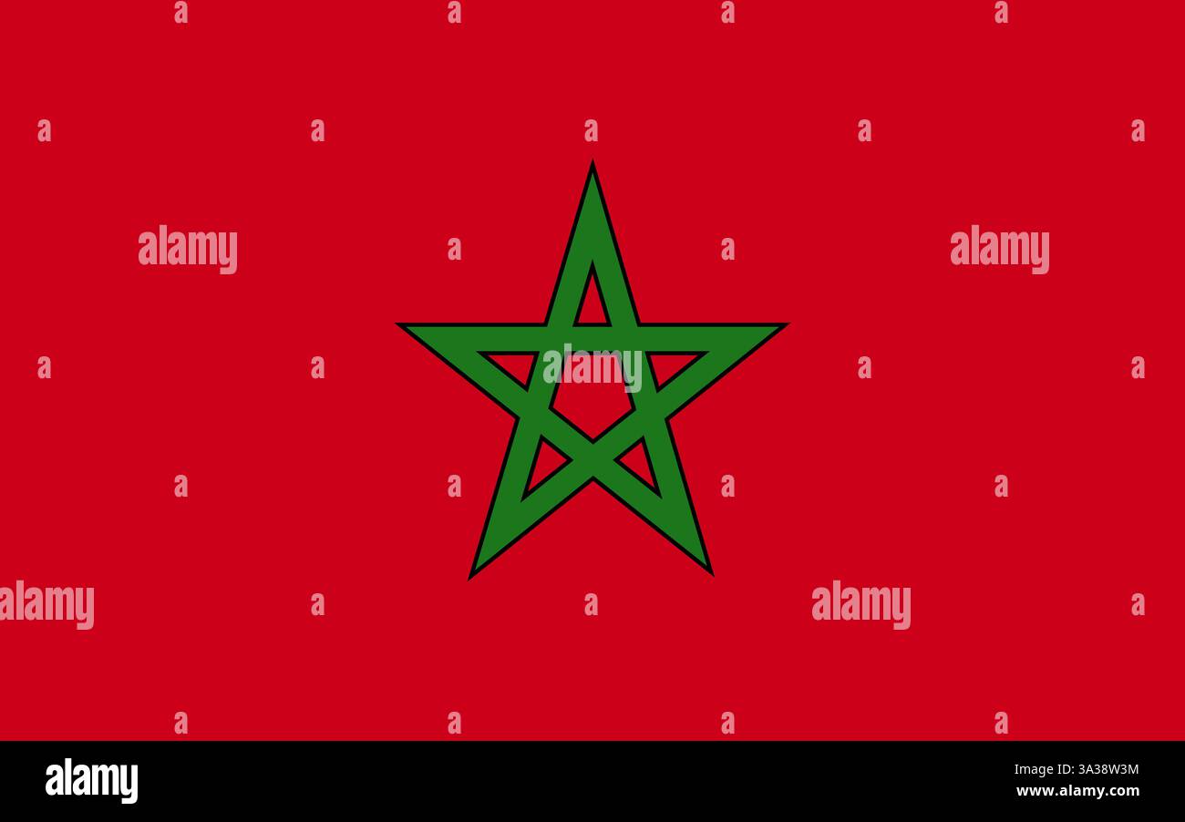 Illustration vectorielle de drapeau national du pays du Maroc Illustration de Vecteur