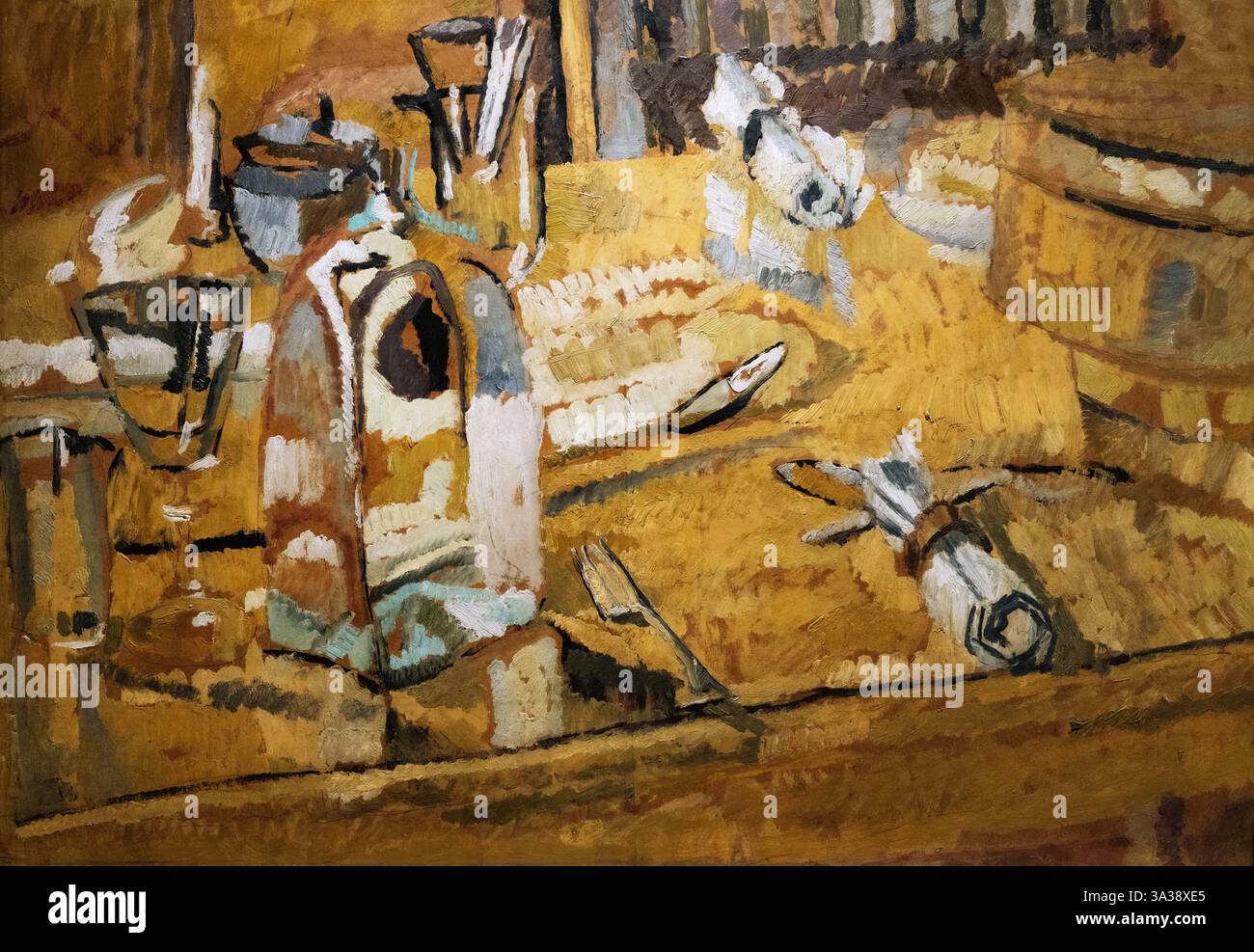 Duncan Grant Painting ; Duncan Grant ; The Dinner table, c.1912 ; Still Life de Grant, l'un des artistes de Bloomsbury, Courtauld Gallery London UK Banque D'Images