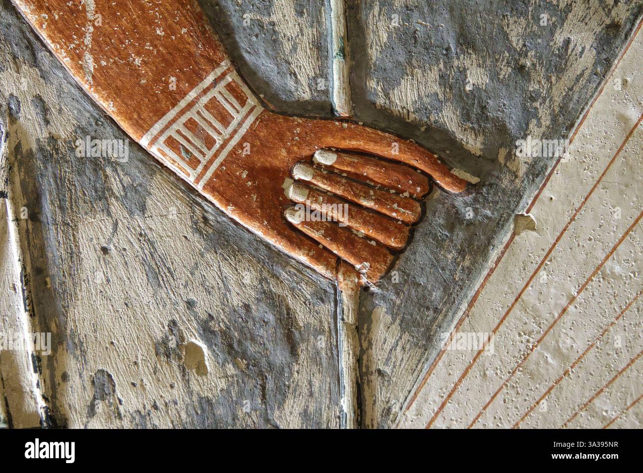 Détail intérieur de la tombe du pharaon Horemheb, KV57 dans la Vallée des Rois, Louxor Egypte Banque D'Images