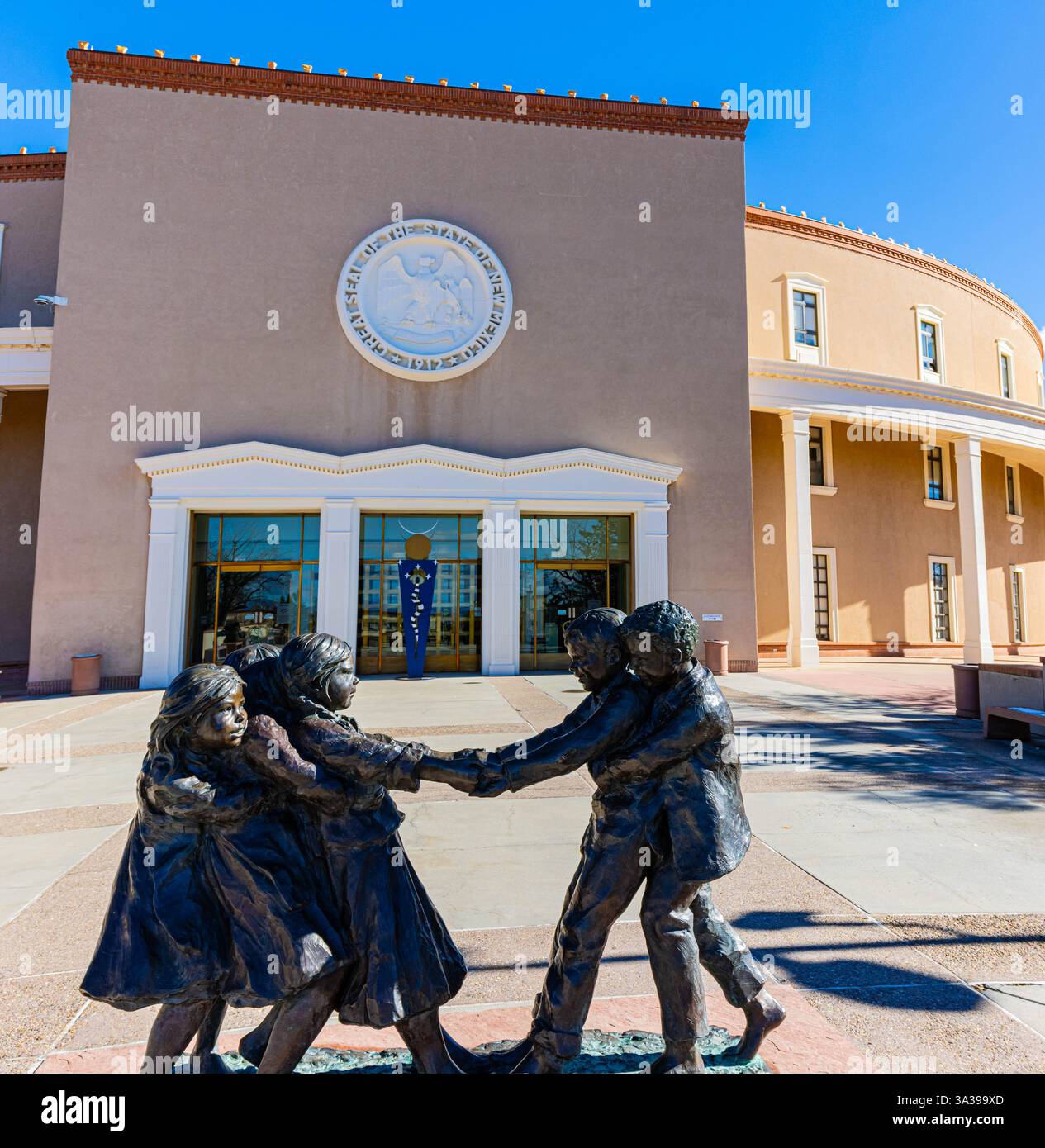 Le bâtiment du Capitole de l'État, Santa Fe, Nouveau-Mexique, États-Unis Banque D'Images