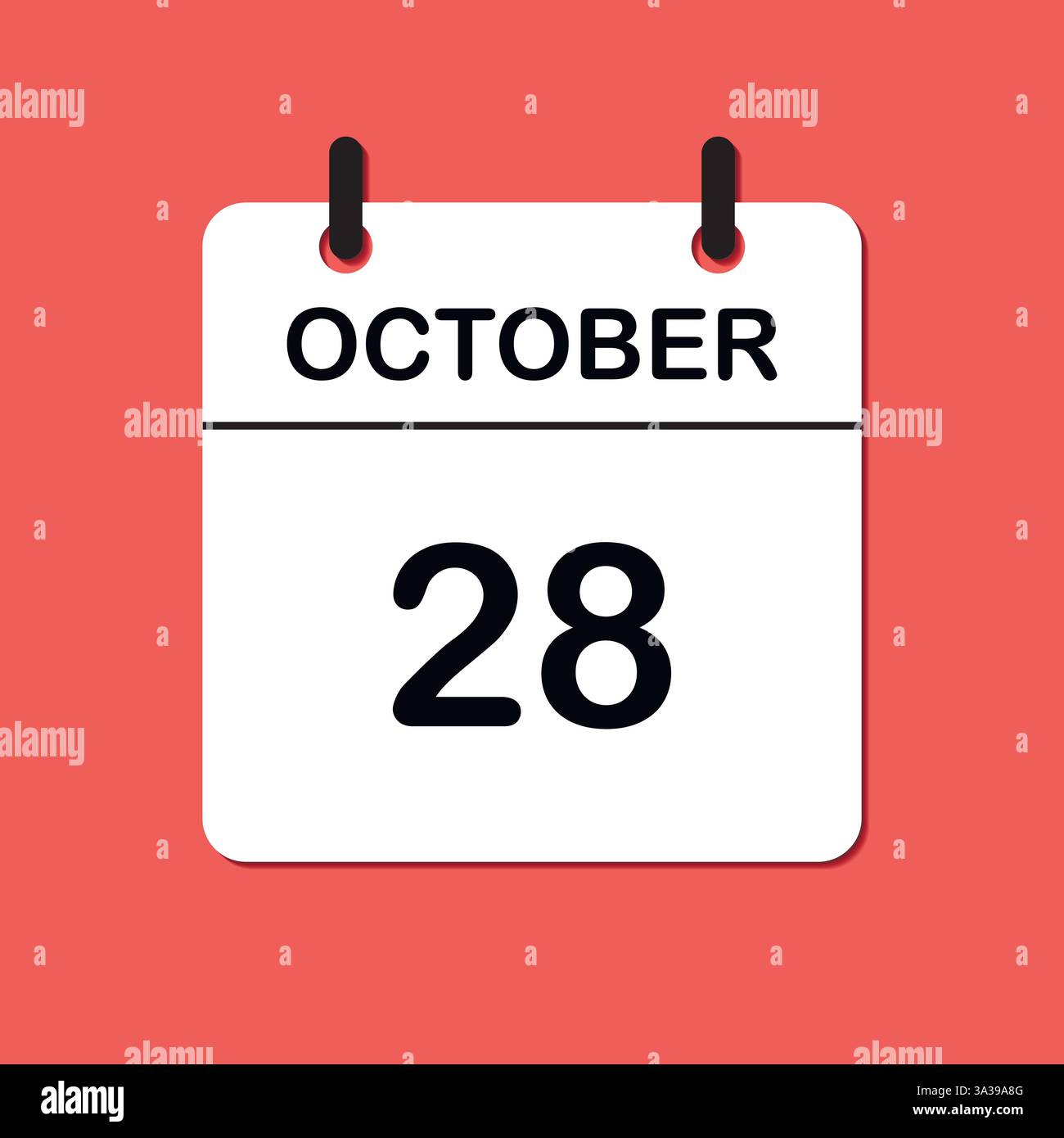 Octobre 28. Icône calendrier quotidien pour la conception. Conception simple pour brochure commerciale, flyer, médias imprimés, publicité. Facilement modifiable Illustration de Vecteur