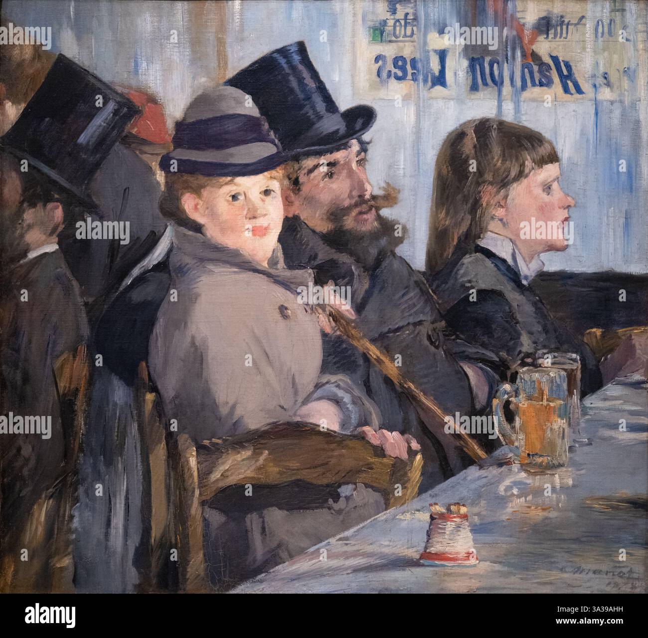 Peinture d'Edouard Manet ; Manet, au Café, 1878. Peintre moderniste français du XIXe siècle. Collection Oskar Reinhart ; huile sur toile. Banque D'Images