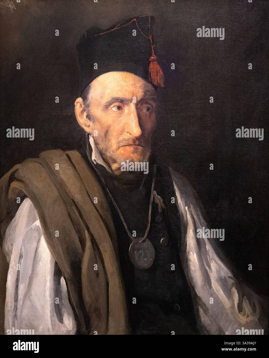 Peinture de Théodore Gericault ; Gericault Un homme souffrant d'illusions de rang militaire ; 1819 ; portrait d'un homme du XIXe siècle ; huile sur toile; Banque D'Images