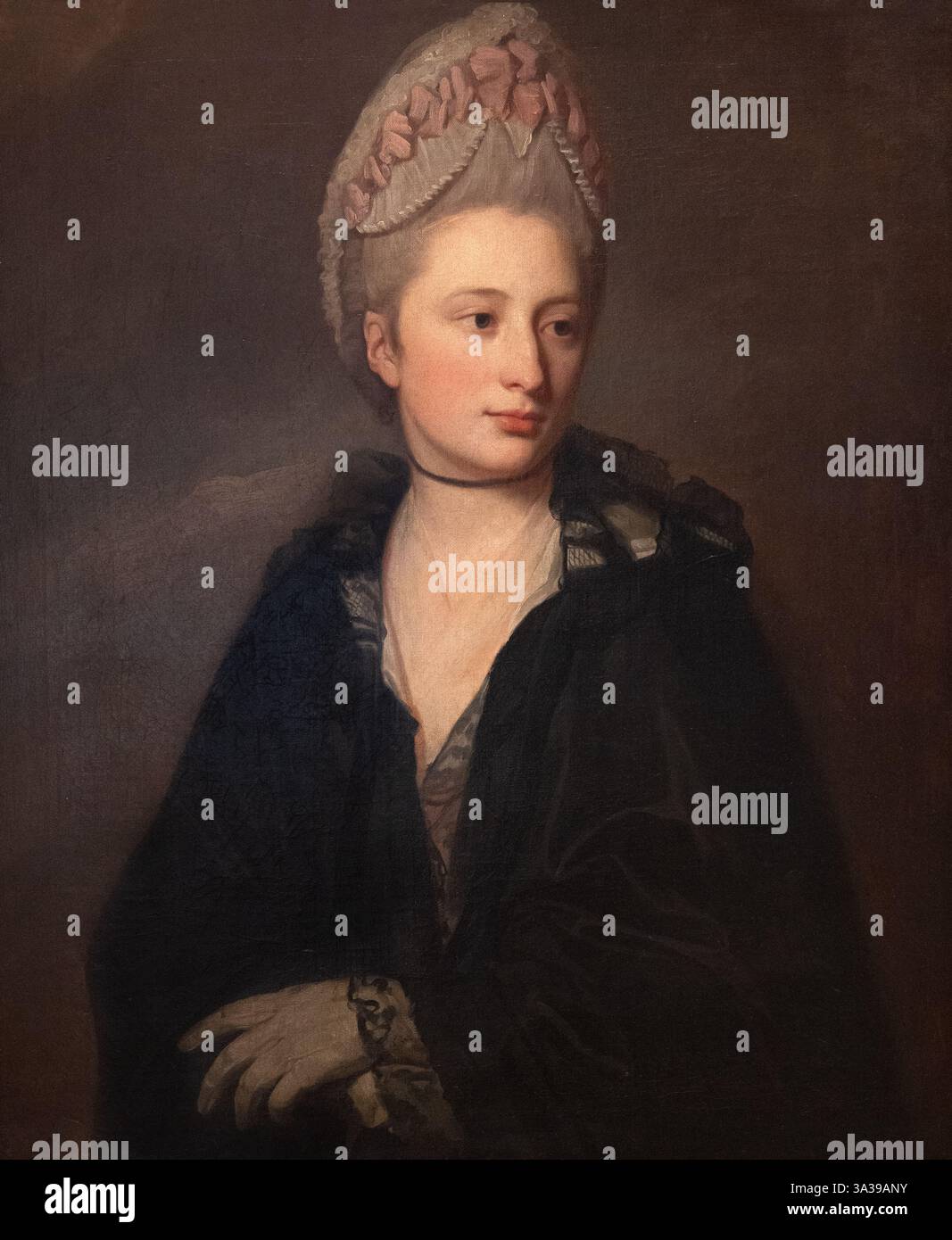 Peinture de George Romney ; Romney, 'Portrait de Georgiana, Lady Greville', 1771-72 ; XVIIIe siècle Portrait d'une femme. Portraitiste anglais Banque D'Images