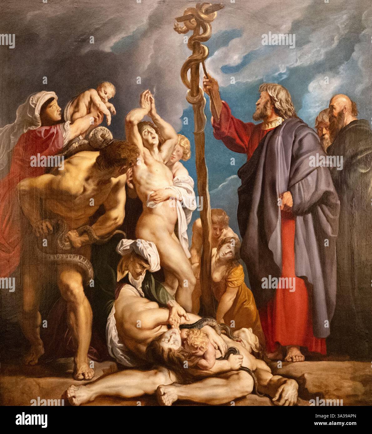 Peter Paul Rubens peinture ; Rubens, 'Moïse et le Serpent du Brésil' 1609-10. peinture religieuse biblique datant du xviie siècle Banque D'Images