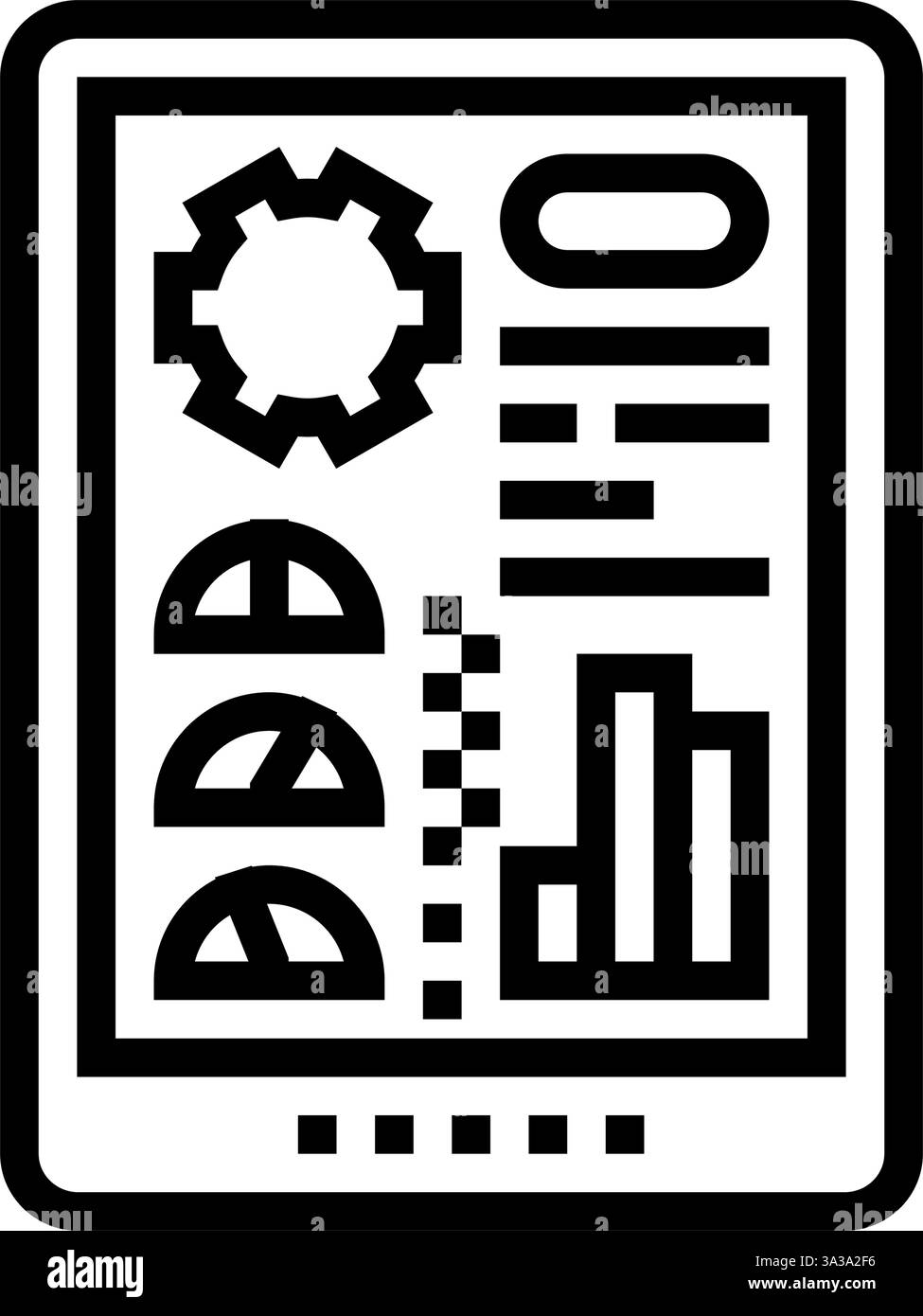 illustration vectorielle d'icône de ligne de tableau de bord de maintenance prédictive Illustration de Vecteur