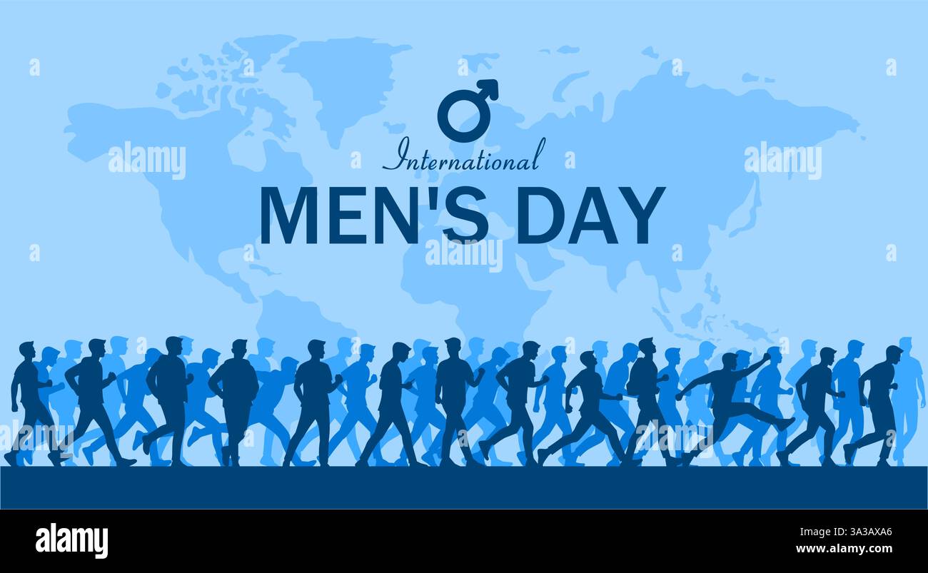 Thème de la journée internationale des hommes . Illustration vectorielle. Convient pour affiche, bannières, campagne et carte de voeux. Illustration de Vecteur