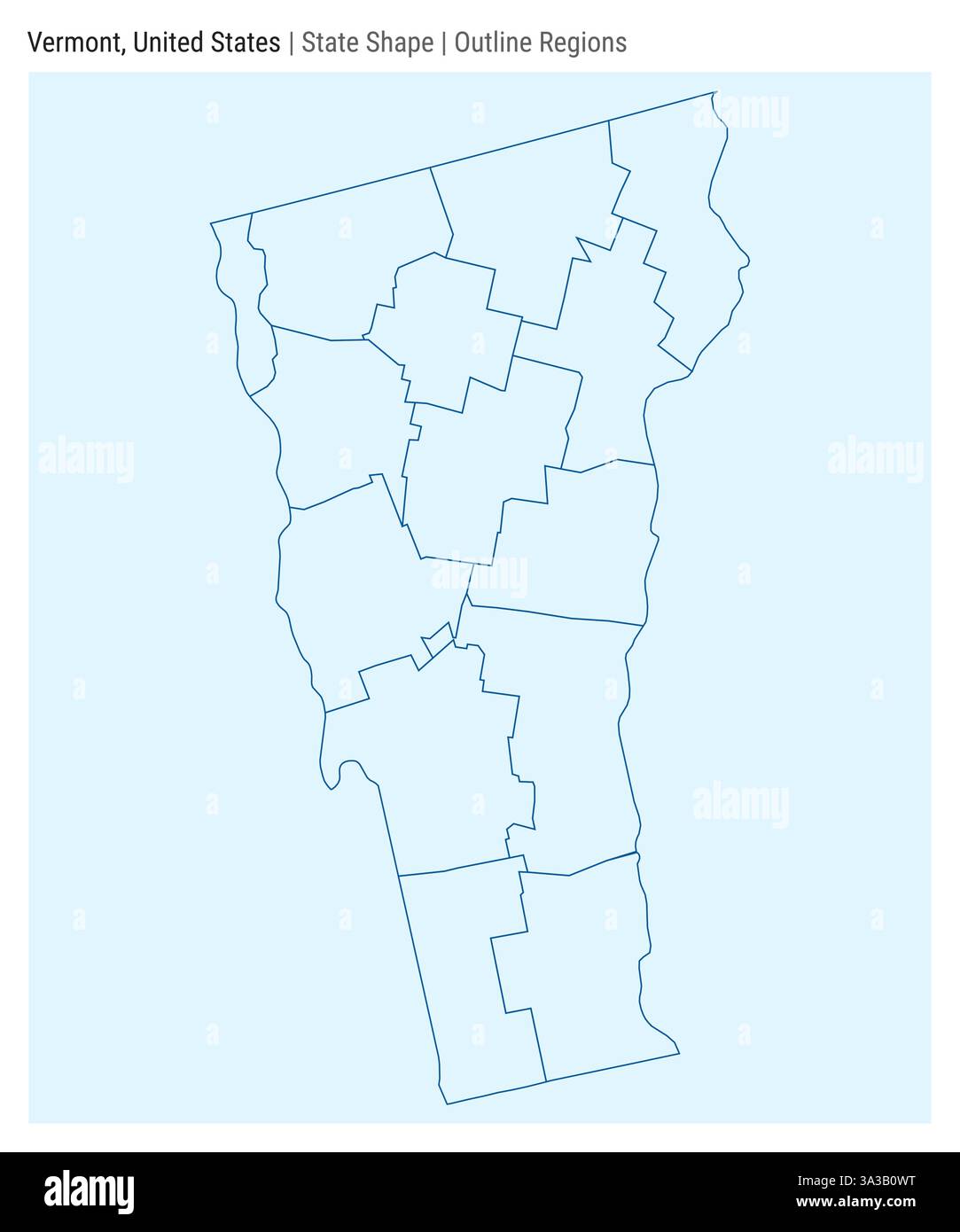 Vermont, États-Unis. Carte vectorielle simple. Forme d'état. Style des régions de contour. Frontière du Vermont. Illustration vectorielle. Illustration de Vecteur