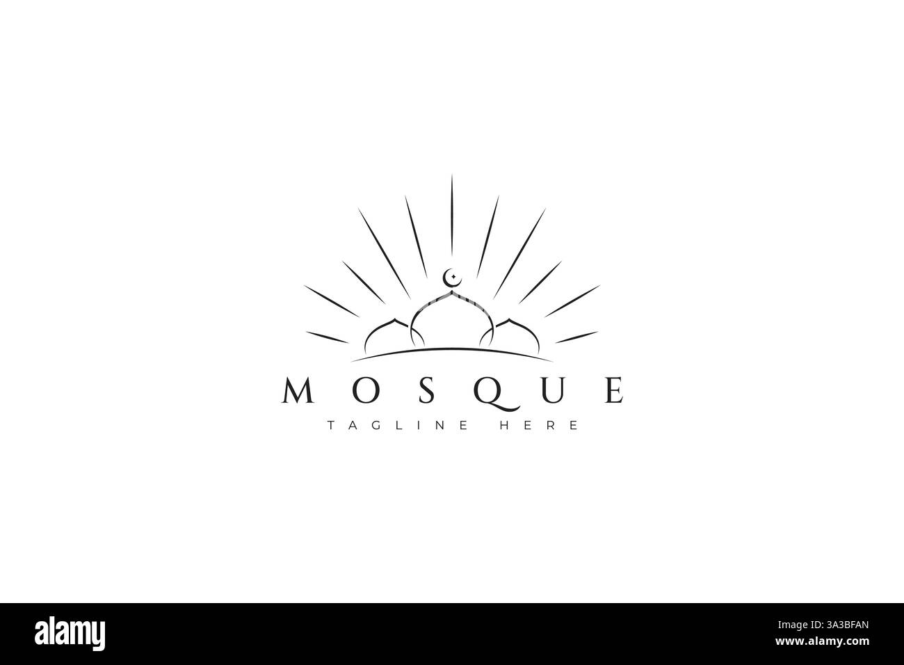 Mosquée illuminée logo islamique Design Creative Worship Moslem Sacred Spirituality Illustration de Vecteur