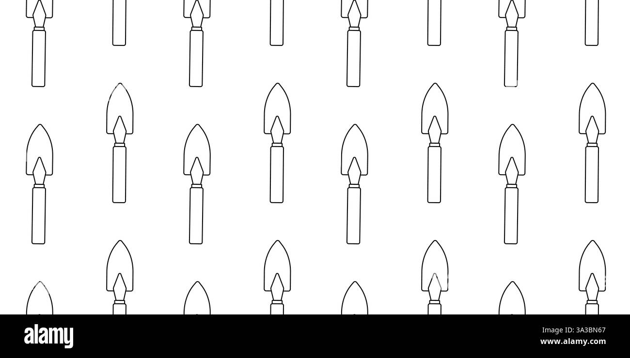 Motif répété d'outils de jardinage sur un fond Uni dans un design minimaliste Illustration de Vecteur