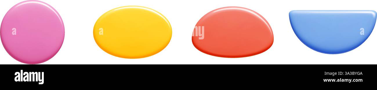 collection de légendes vectorielles 3d avec surface de gradient brillante. Illustration de Vecteur