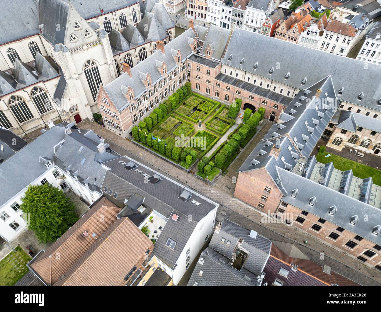 Jardin du Pand ou Tuin Pand Onderbergen, Université de Gand, Gand, Belgique Banque D'Images