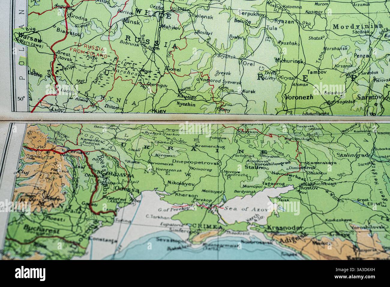Une carte de l'Ukraine publiée en 1948 Banque D'Images
