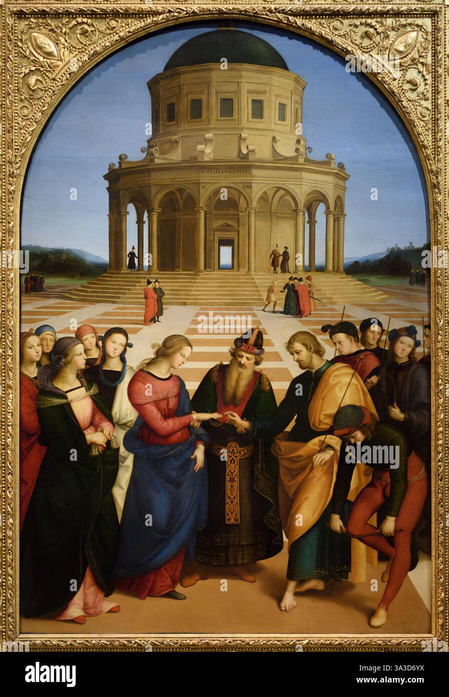 Raphaël (Raffaello Sanzio da Urbino, 1483 - 1520), mariage de la Vierge, 1504. Sposalizio della Vergine. Banque D'Images