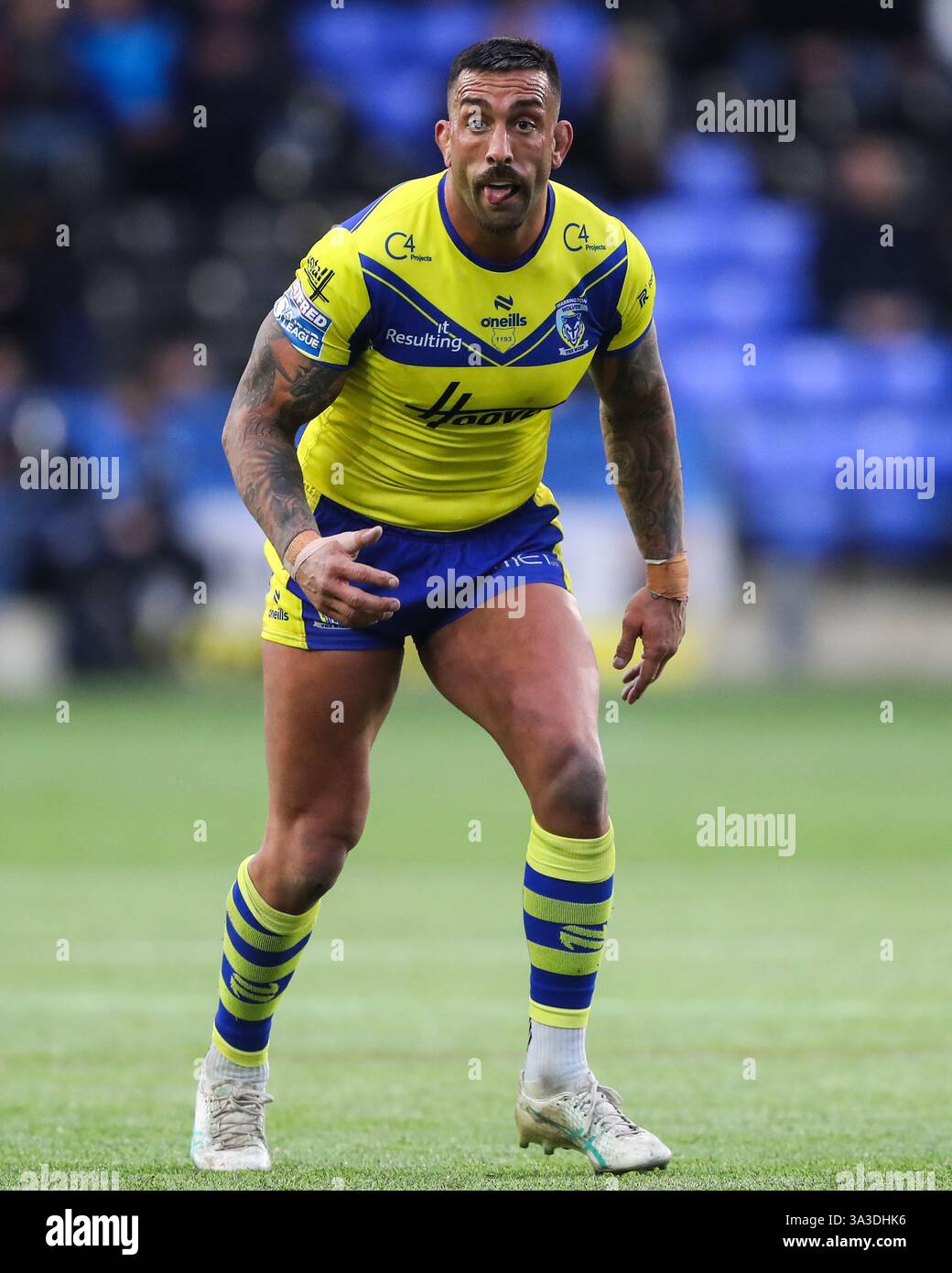Paul Vaughan de Warrington Wolves lors du match de la Betfred Challenge Cup Widnes Vikings vs Warrington Wolves au stade DCBL, Widnes, Royaume-Uni, le 15 mars 2025 (photo de Gareth Evans/News images) Banque D'Images