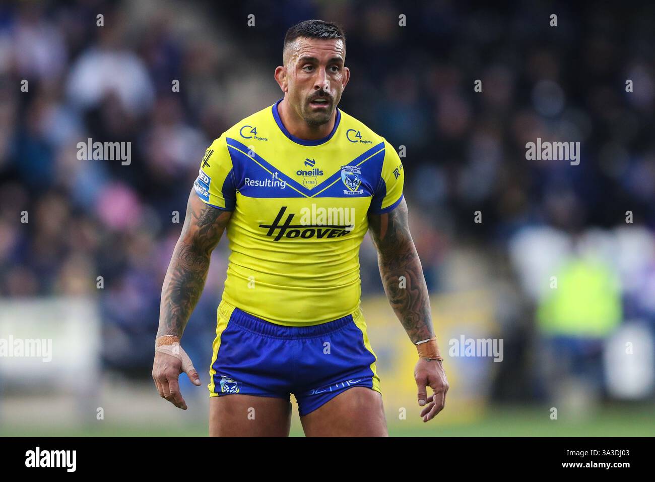 Paul Vaughan de Warrington Wolves lors du match de la Betfred Challenge Cup Widnes Vikings vs Warrington Wolves au stade DCBL, Widnes, Royaume-Uni, le 15 mars 2025 (photo de Gareth Evans/News images) Banque D'Images