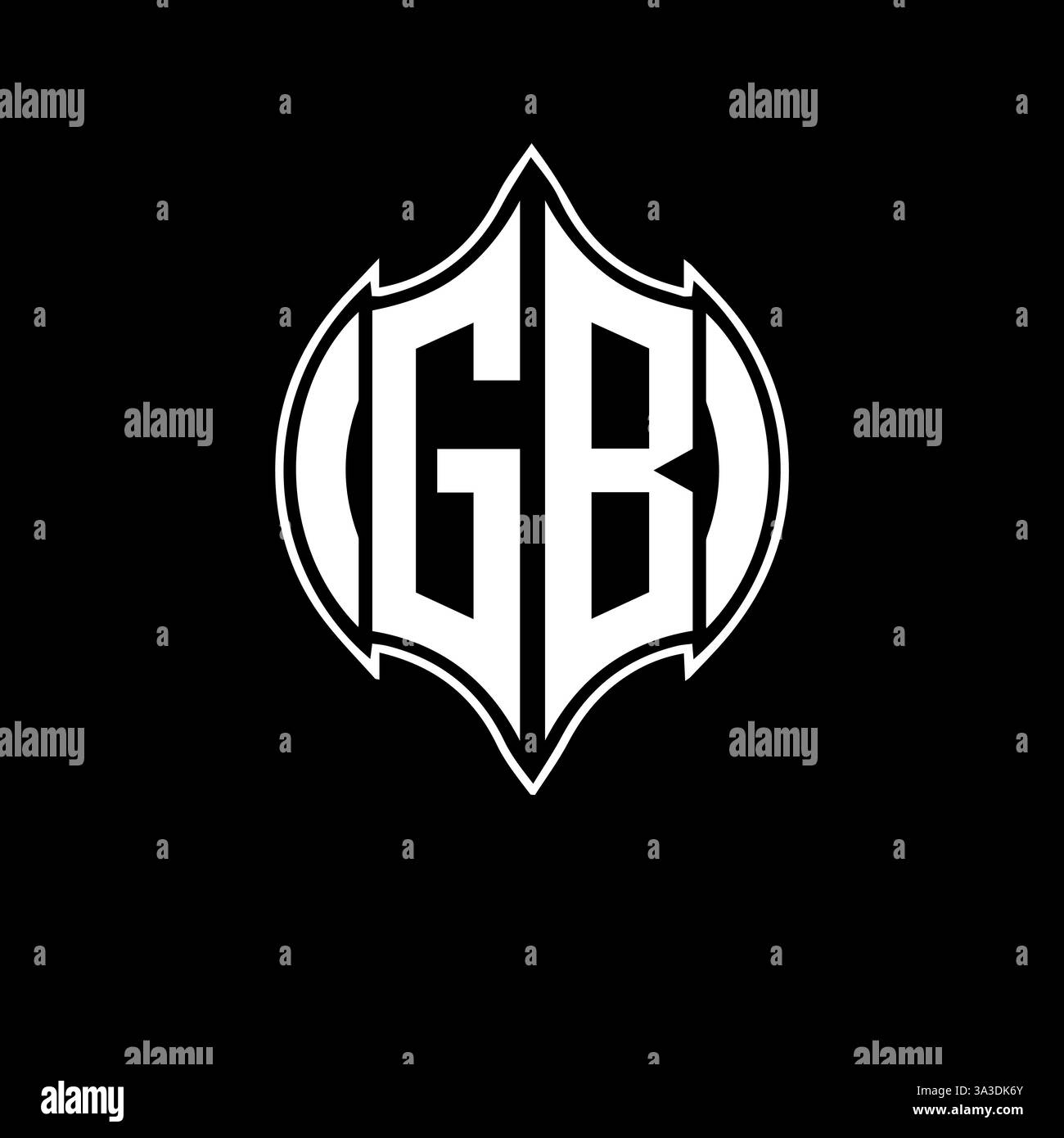 GB unique moderne plat abstrait géométrique initiales géométriques vectorielles design de logo de lettre. Logo GB monogramme. Illustration de Vecteur