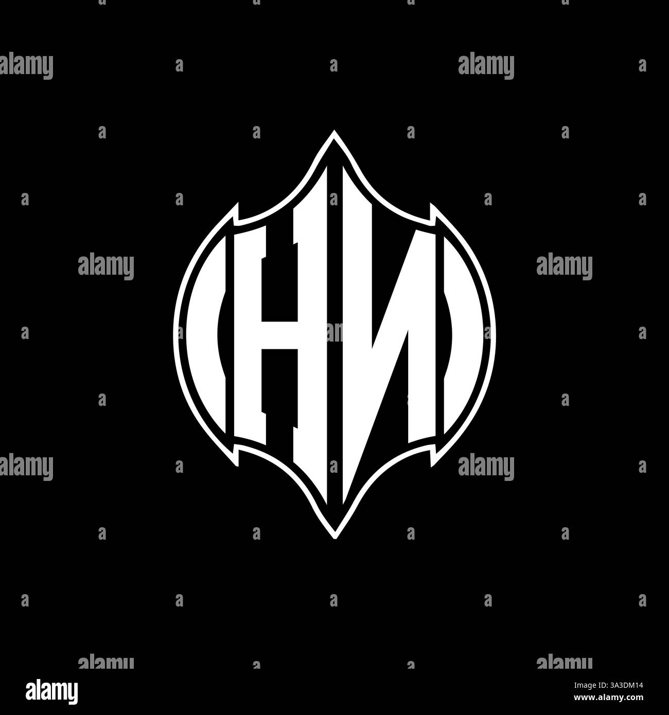 HN unique moderne plat abstrait géométrique initiales géométriques design de logo de lettre vectorielle. Logo monogramme HN. Illustration de Vecteur