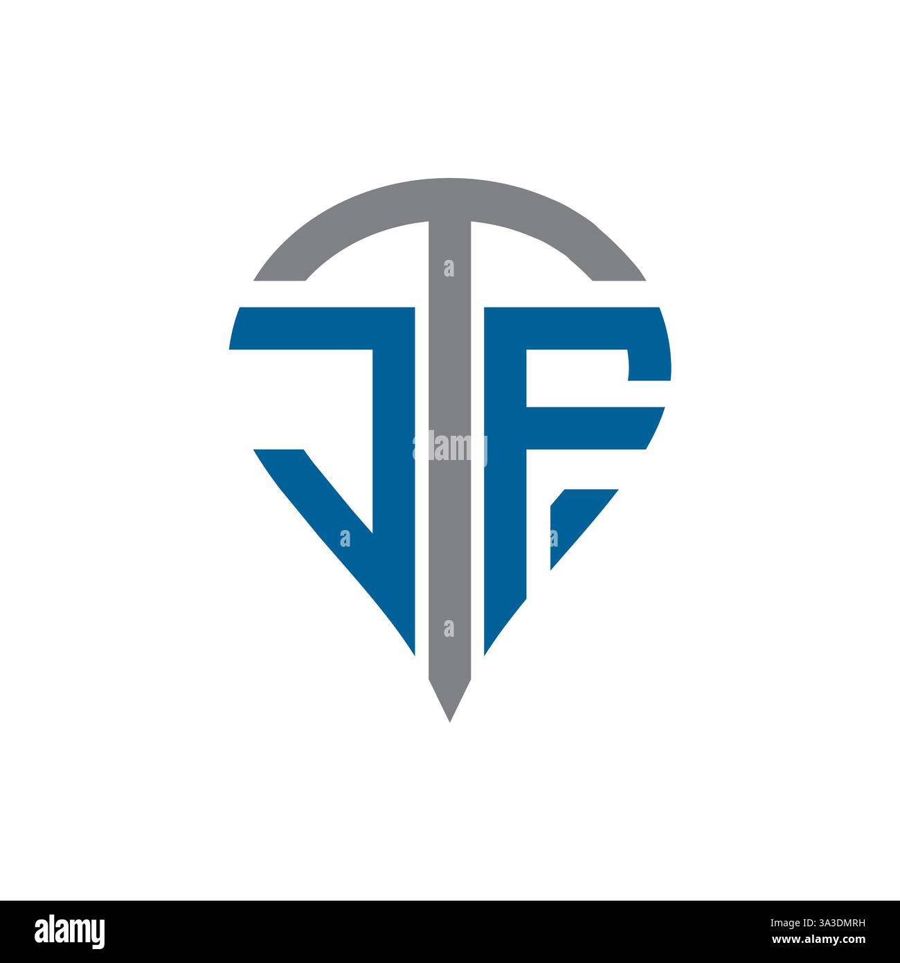 JTF unique moderne plat abstrait géométrique initiales géométriques vectorielles design de logo de lettre. Logo monogramme JTF. Illustration de Vecteur