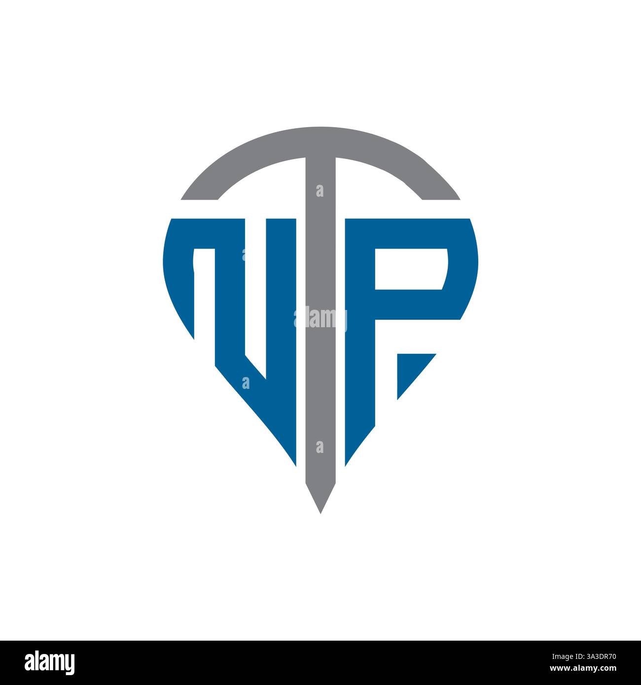 Conception de logo de lettre vectorielle de vecteur d'initiales géométriques abstraites modernes NTP unique. Logo monogramme NTP. Illustration de Vecteur