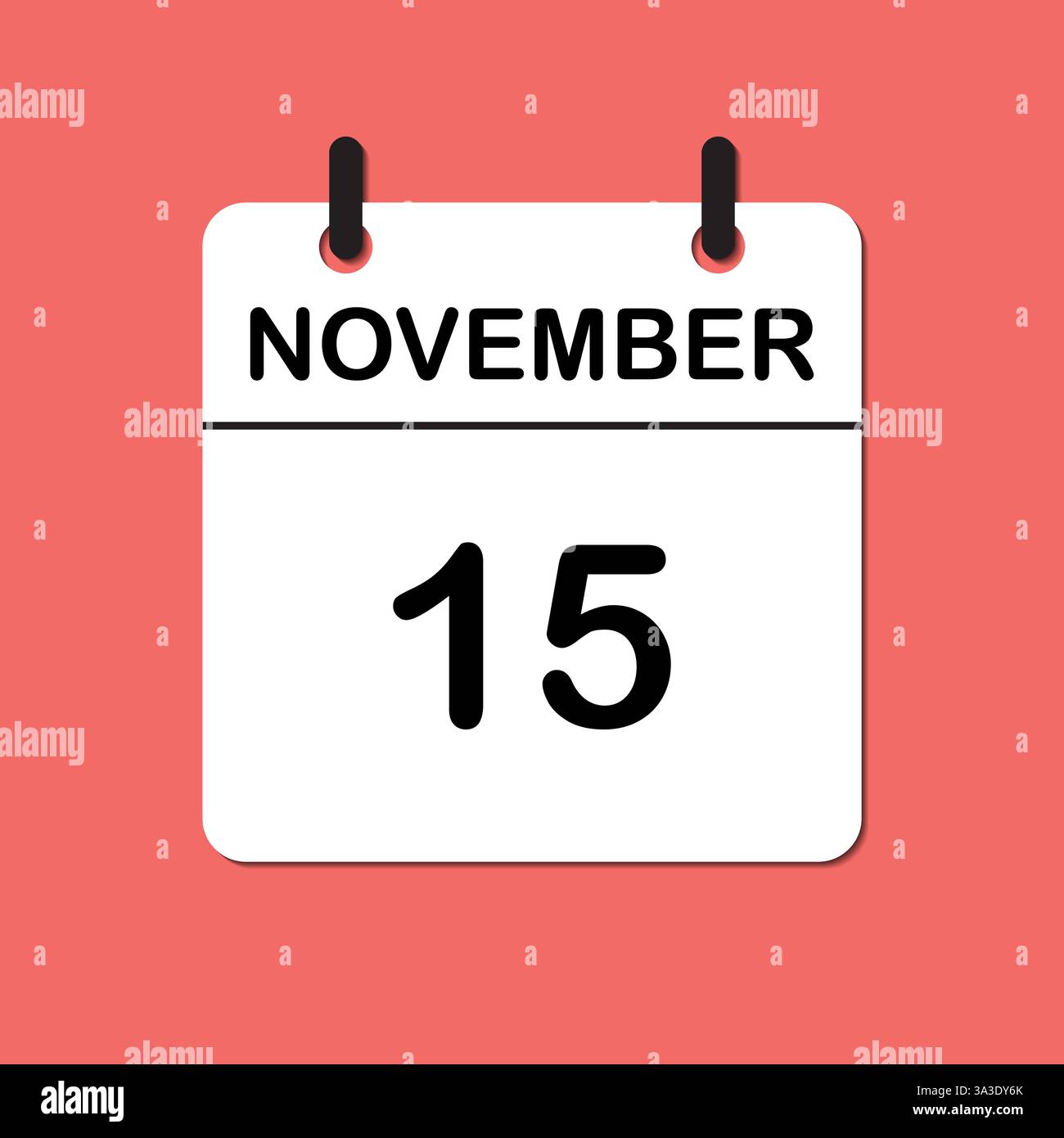 15 novembre. Icône calendrier quotidien pour la conception. Conception simple pour brochure commerciale, flyer, médias imprimés, publicité. Facilement modifiable Illustration de Vecteur