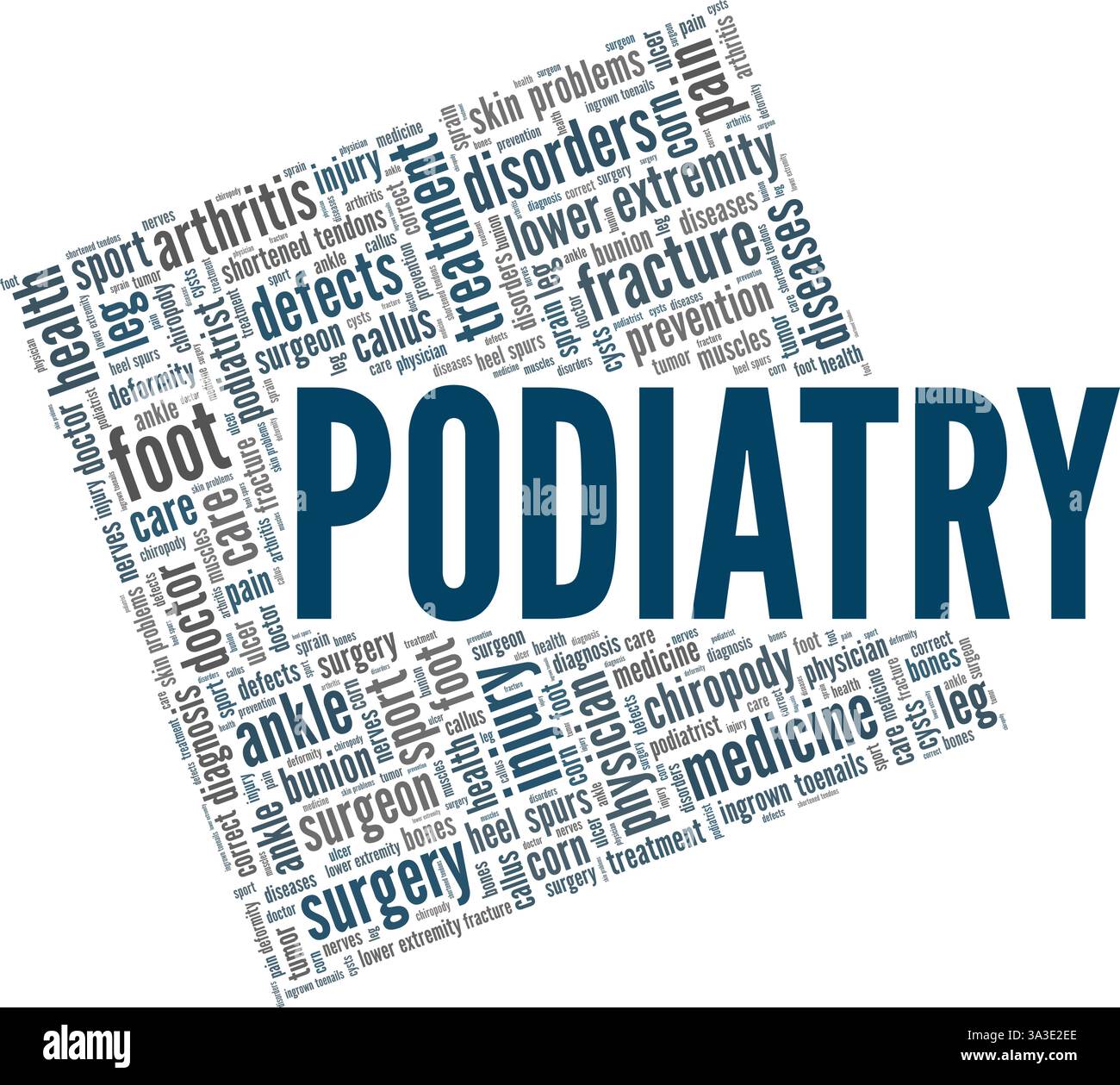 Podologie - Podiatric Medicine vecteur illustration de mot nuage isolé sur un fond blanc. Illustration de Vecteur