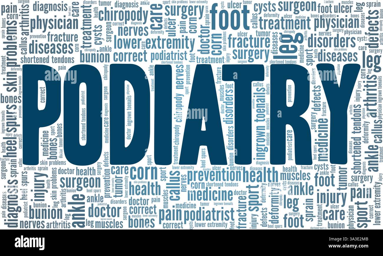 Podologie - Podiatric Medicine vecteur illustration de mot nuage isolé sur un fond blanc. Illustration de Vecteur