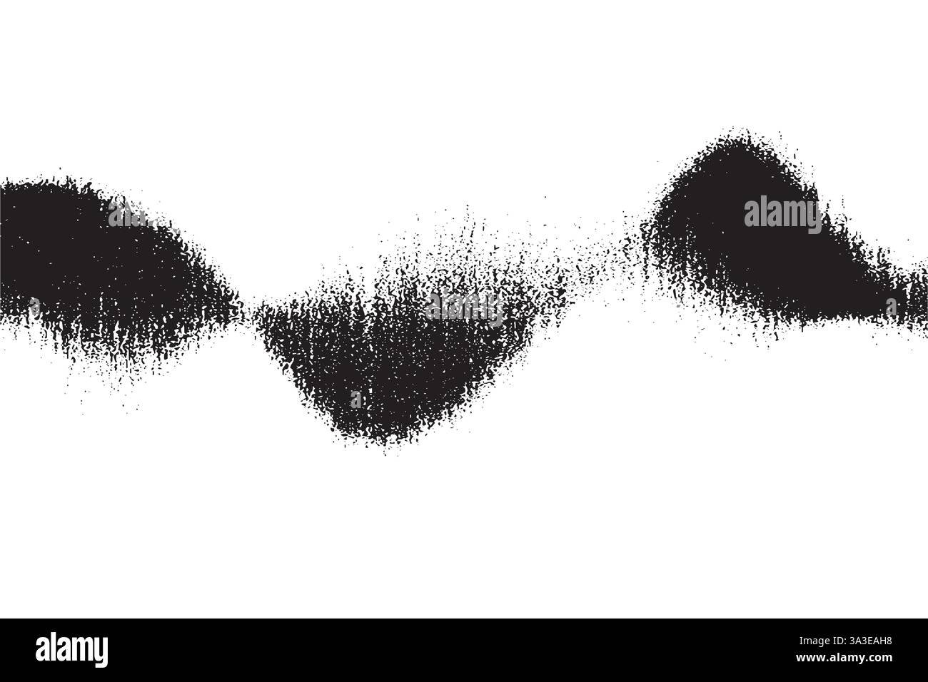 Onde audio de texture granuleuse de point. Visualiseur d'ondes sonores avec effet de queue de fumée vectorielle abstraite ou de traînée de brume avec grain de bruit dans la gradation de la peinture Illustration de Vecteur