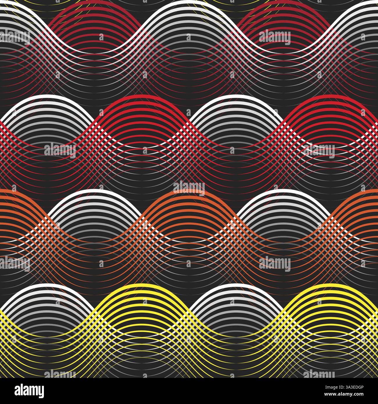 jaune orange rouge ombré lignes géométriques colorées motif sans couture Illustration de Vecteur
