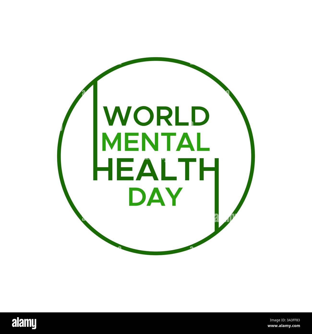 Conception de modèle vectoriel de typographie de la journée mondiale de la santé mentale pour la sensibilisation aux soins de santé mentale isolé sur blanc Illustration de Vecteur