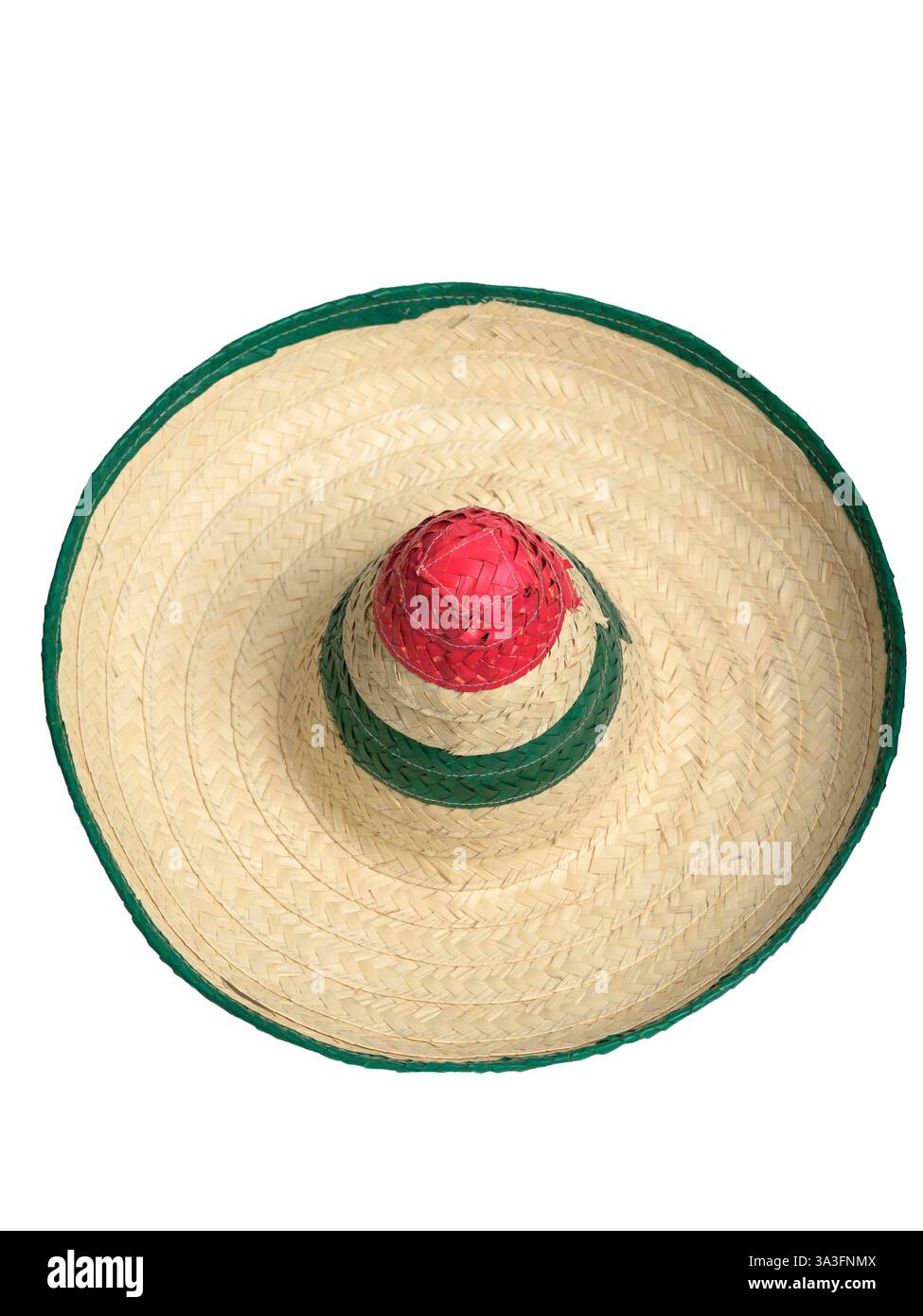 Chapeau mexicain isolé sur fond blanc. Banque D'Images