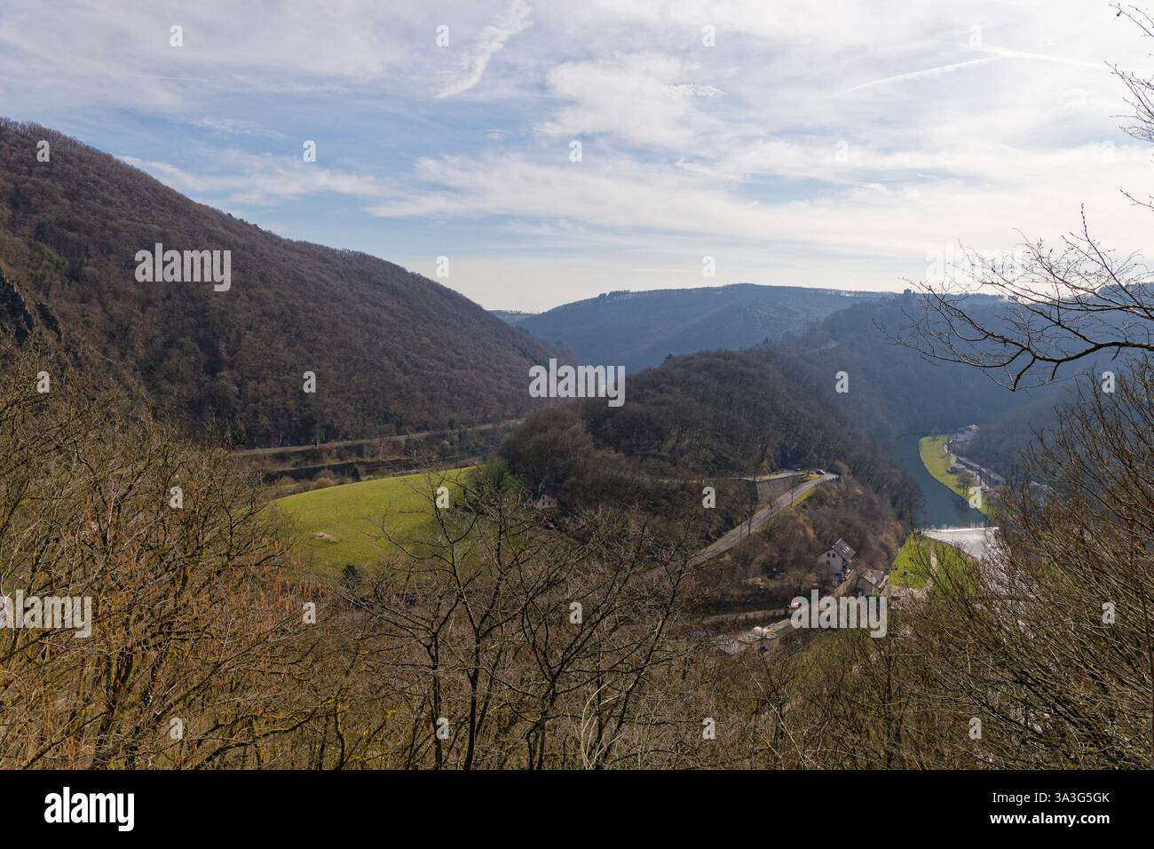 Coude de la rivière Sûre à Bourscheid-Moulin au Luxembourg Banque D'Images
