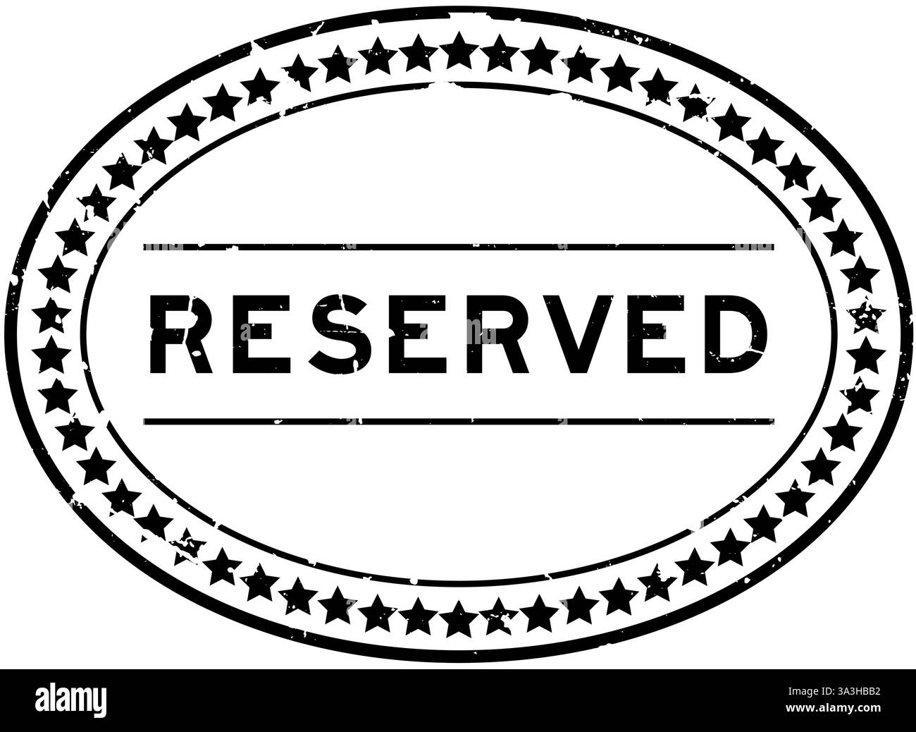 Grage noir réservé mot ovale joint en caoutchouc timbre sur fond blanc Illustration de Vecteur