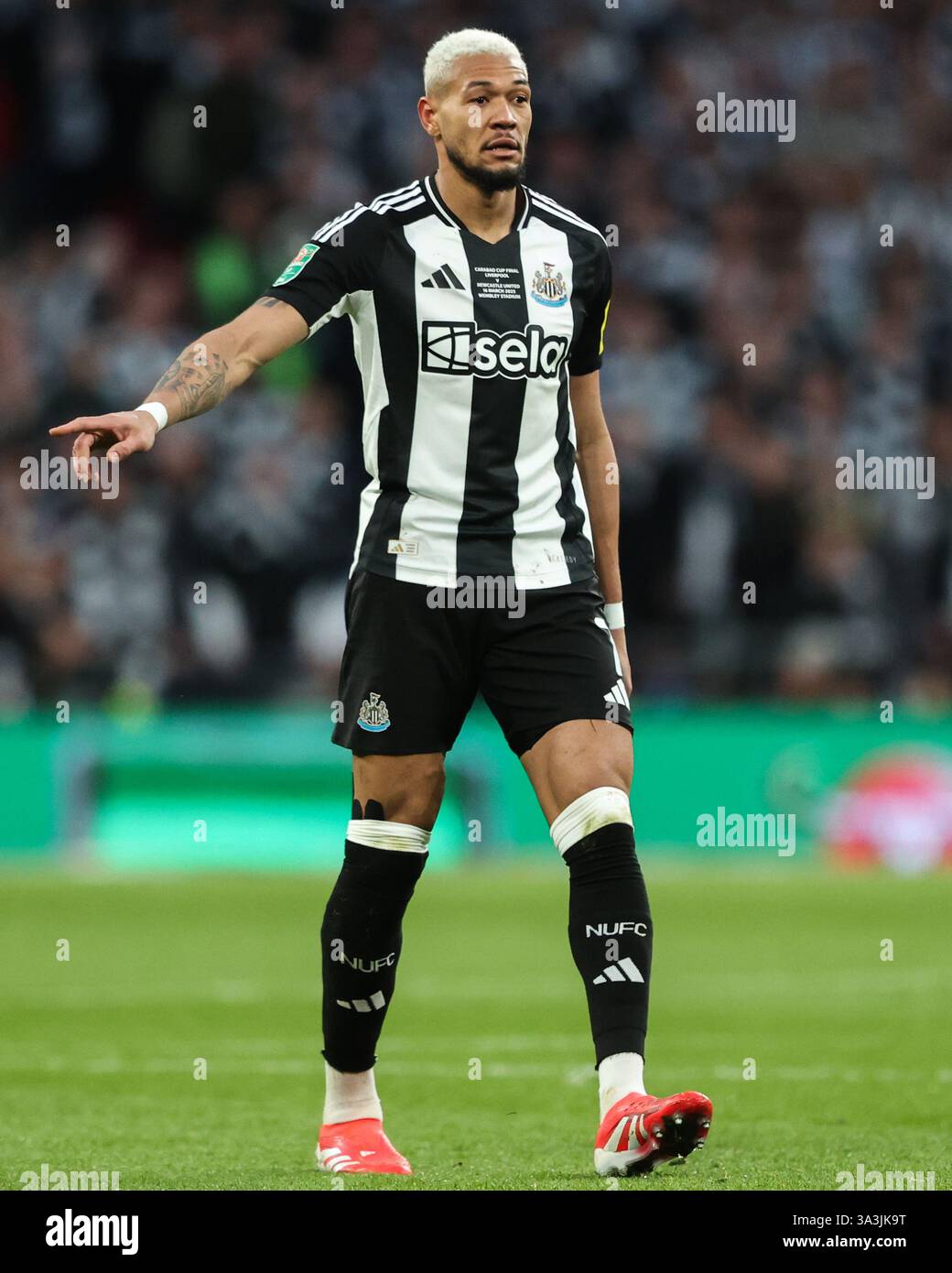 Londres, Royaume-Uni. 16 mars 2025. Joelinton de Newcastle United lors du match final de la Carabao Cup Liverpool vs Newcastle United au stade de Wembley, Londres, Royaume-Uni, le 16 mars 2025 (photo par Alfie Cosgrove/News images) à Londres, Royaume-Uni le 16/03/2025. (Photo par Alfie Cosgrove/News images/SIPA USA) crédit : SIPA USA/Alamy Live News Banque D'Images