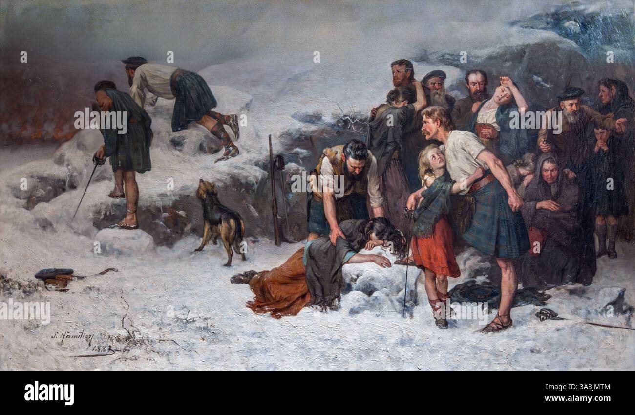 Le massacre de Glencoe de James Hamilton (1853-1894), huile sur toile, v. 1883-86 Banque D'Images