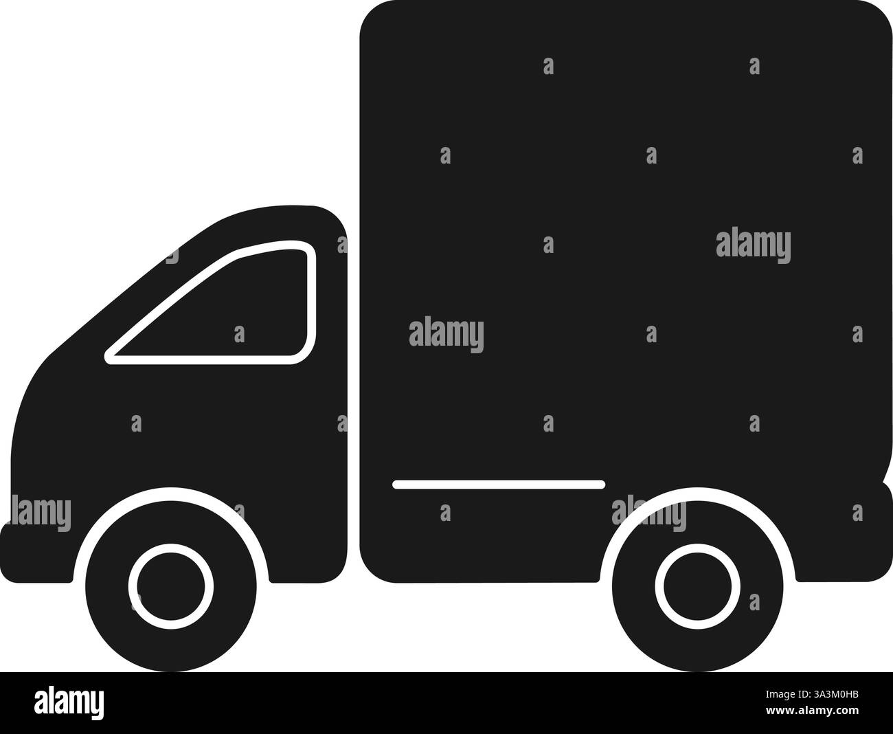Vecteur de silhouette noire d'icône de camion de livraison de shopping en ligne Illustration de Vecteur