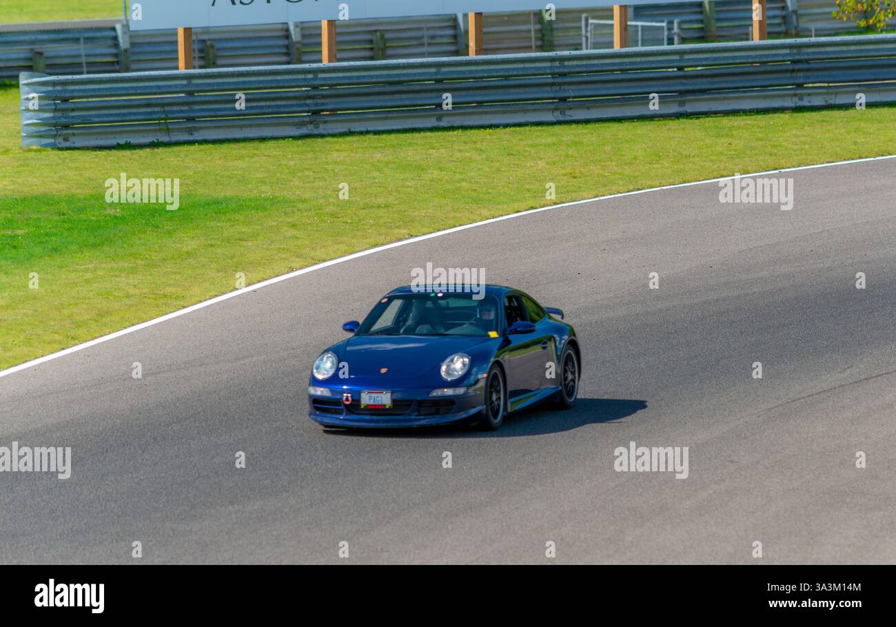 Porsche week-end au circuit Mont-Tremblant, Québec, Montréal, commandité par Aston Martin Montréal. Banque D'Images